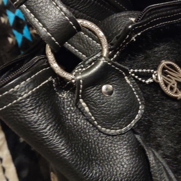 American West Black fur on real leather/ fringe bag. - Picture 15 of 15